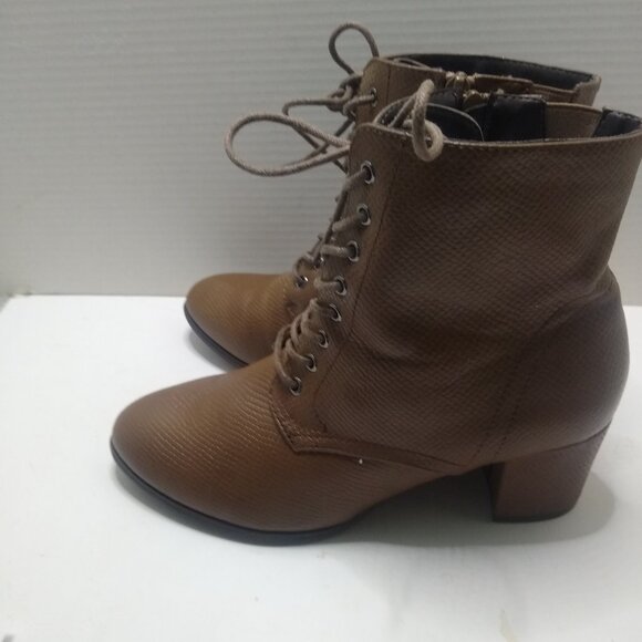 Women's Brown comfort view Boots with Zipper's Heels size 10m - Picture 6 of 9